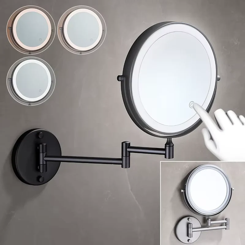 Miroir Bras Articulé : Double Face 3x, LED, Sur Batterie