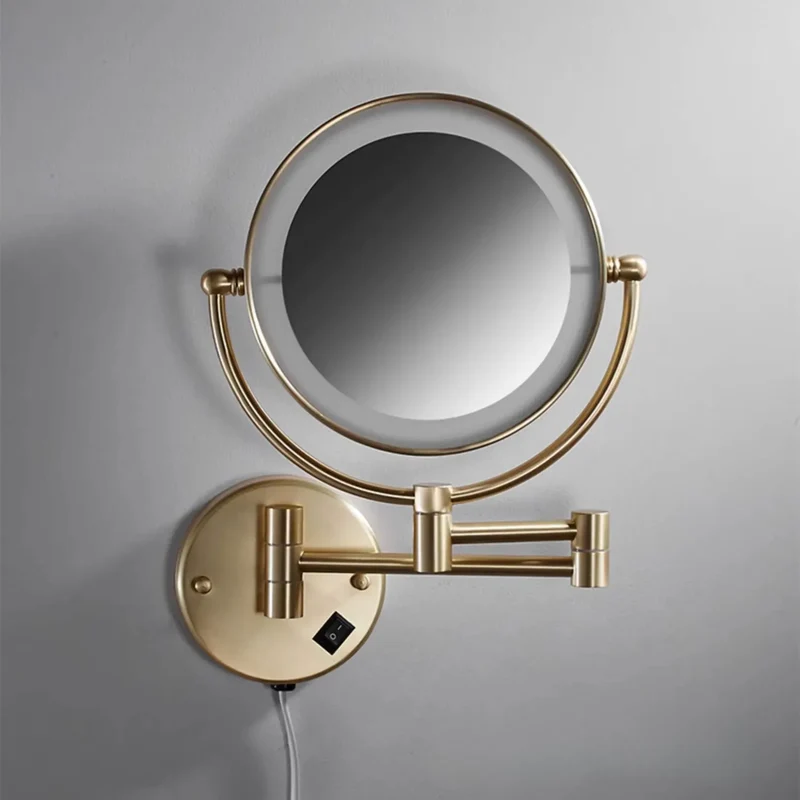 Miroir Déporté Mural : Bras Articulé, LED, Grossissant 10x