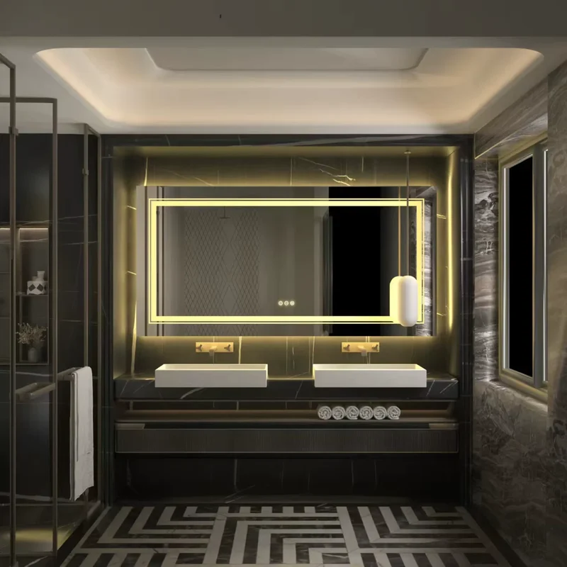 Miroir Salle de Bain Lumineux Double Vasque : 140x70