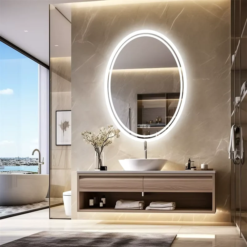 Miroir Salle de Bain avec Éclairage : Ovale 50x70 LED