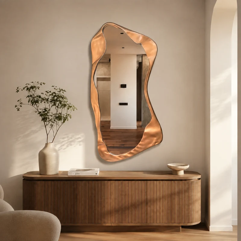 Grand Miroir Mural Sculptural Ondulé | Onda