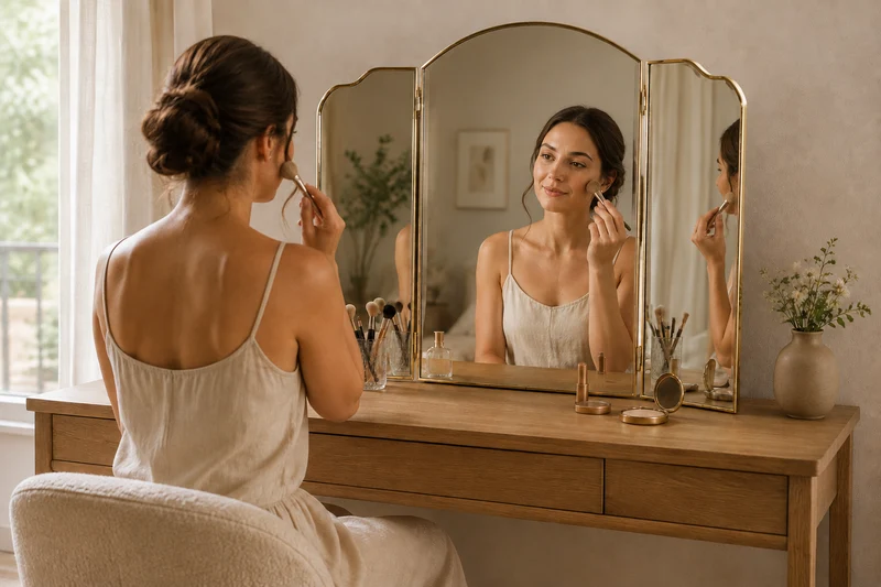 Miroir Triptyque Doré | Trilia