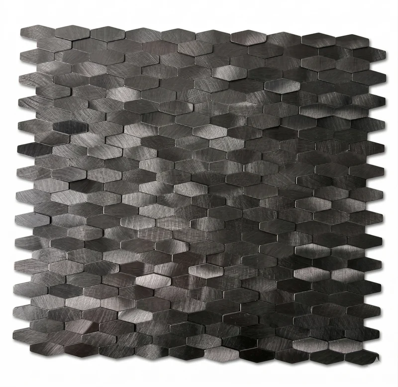 Mosaic Pentagone METAL Anthracite — 300×310mm