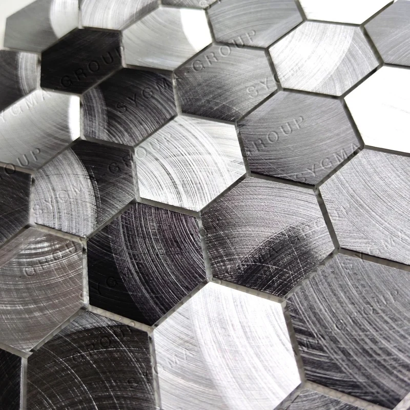 Mosaic MINI HEXA Gris/Argent/Noir — 290×285mm