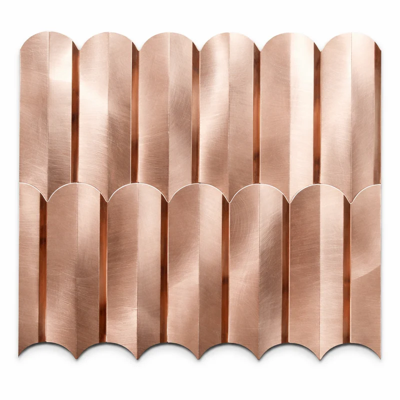 Mosaic Eventail Allongé ROSE OR ROSE — 266×300mm