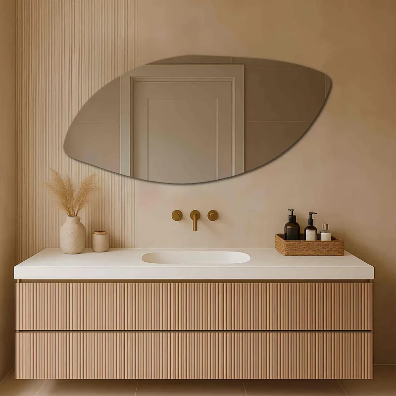 Miroir Organique Salle de Bain 50x100 : Galet sans Cadre