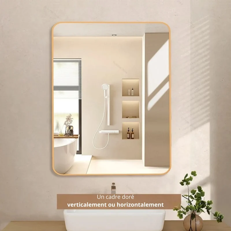Miroir Vintage Salle de Bain : 30x40, Cadre Doré Fin