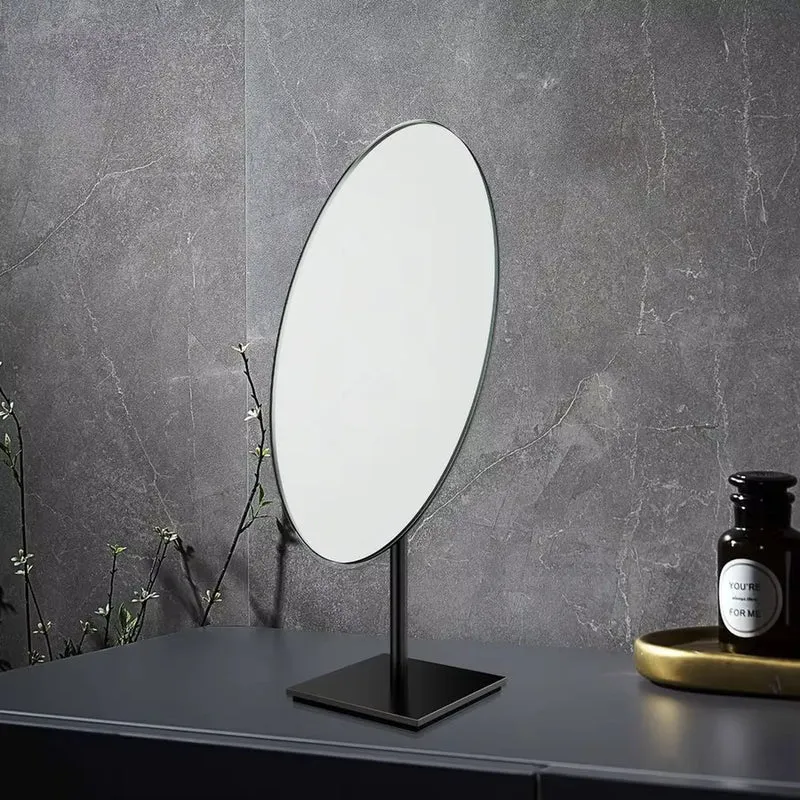 Miroir Bronze Ovale sur Pied 18 x 30 cm – Pivotant 360° en Laiton