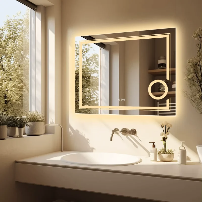 Miroir Grossissant Mural : Zone 3x, LED 80x60, Antibuée