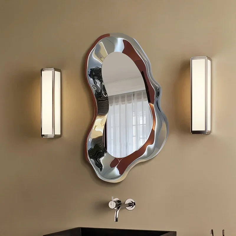 Miroir d'Entrée MERCURE — Cadre Sculptural 3D Laqué Brillant