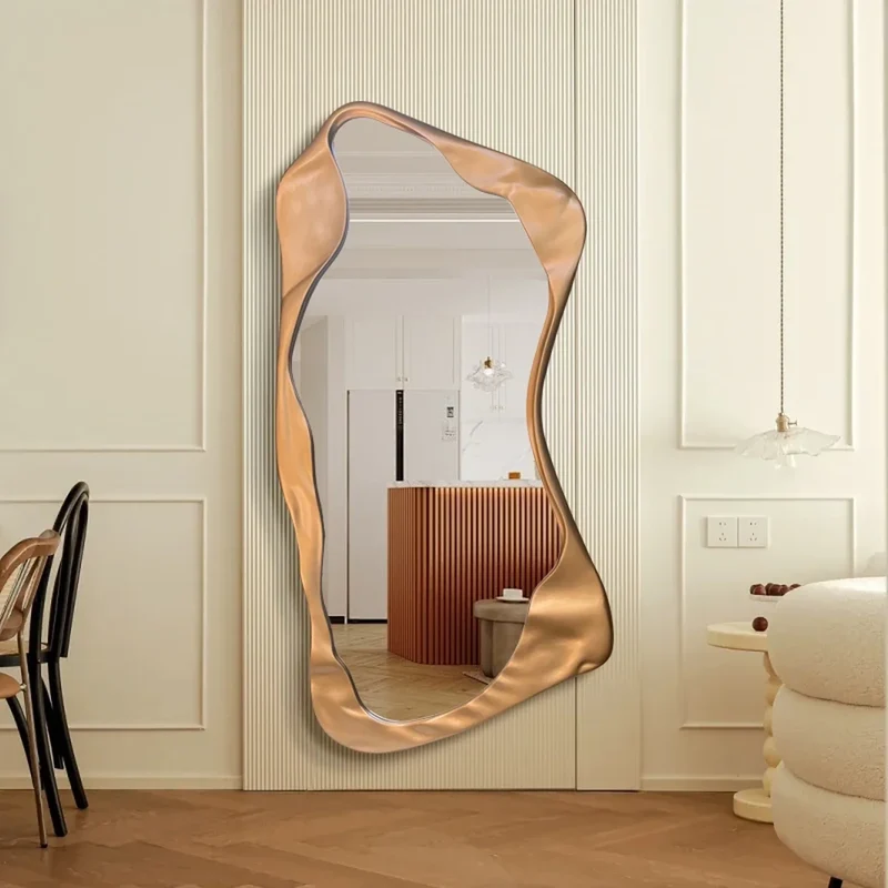 Miroir Moderne Sculptural AURA - Cadre Ondulé Design