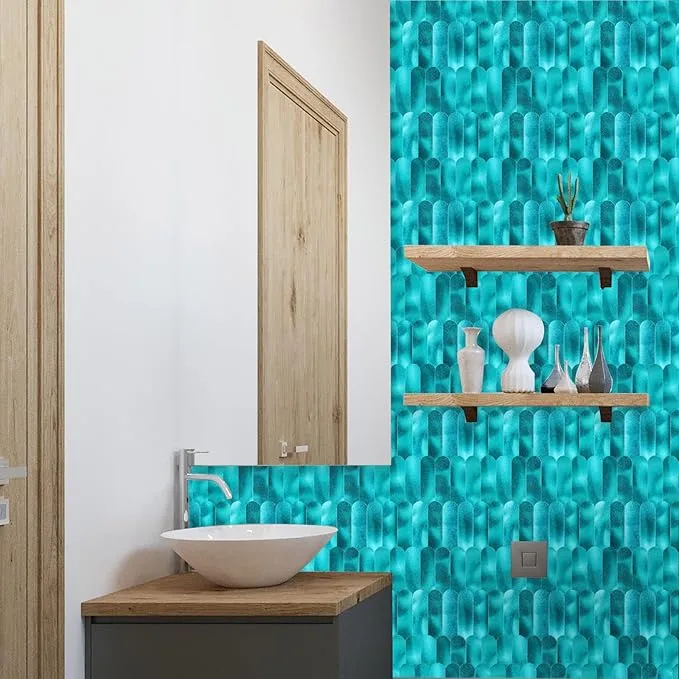 Mosaic Eventail BLEU Turquoise — 298×288mm