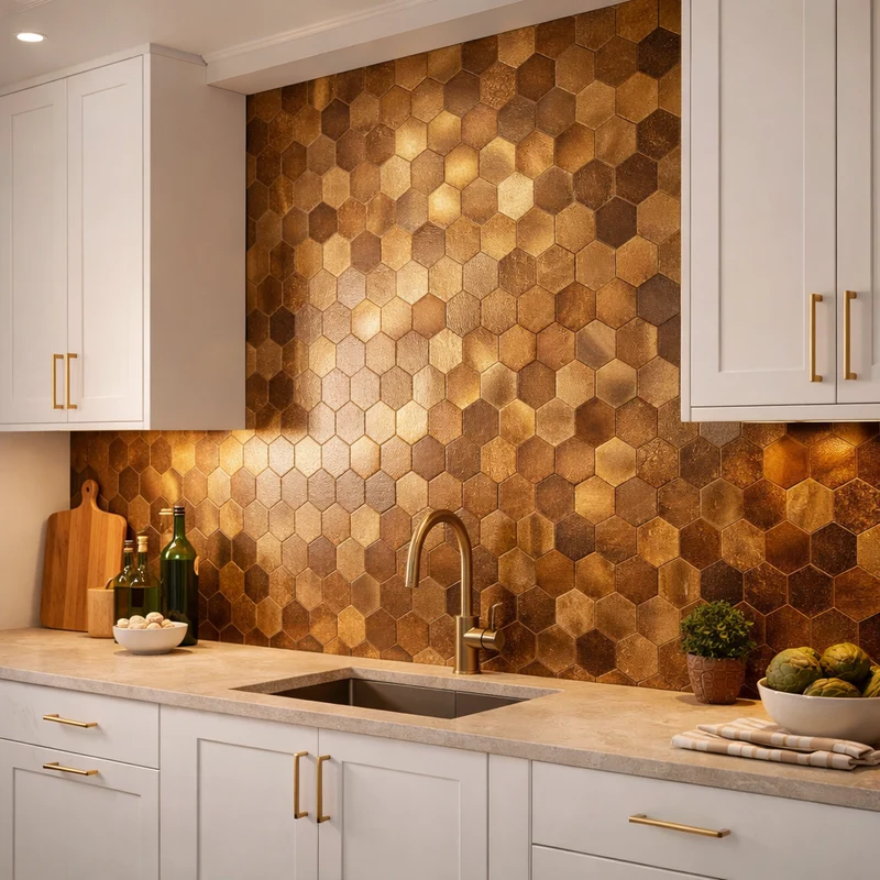 Mosaic MINI Hexagone Marron / NOIR — 288×292mm