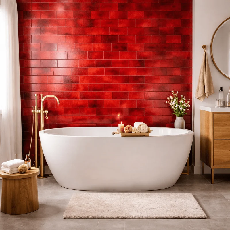 Mosaic RECT Degradé ROUGE / NOIR — 288×294mm