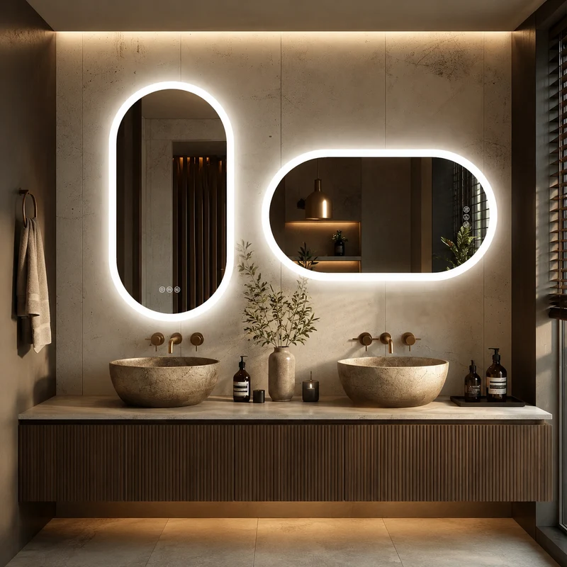 Miroir Mural Salle de Bain Ovale LED | Ovalia
