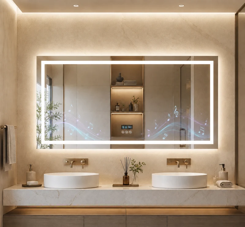 Miroir Mural LED Bluetooth Antibuée | Sonora