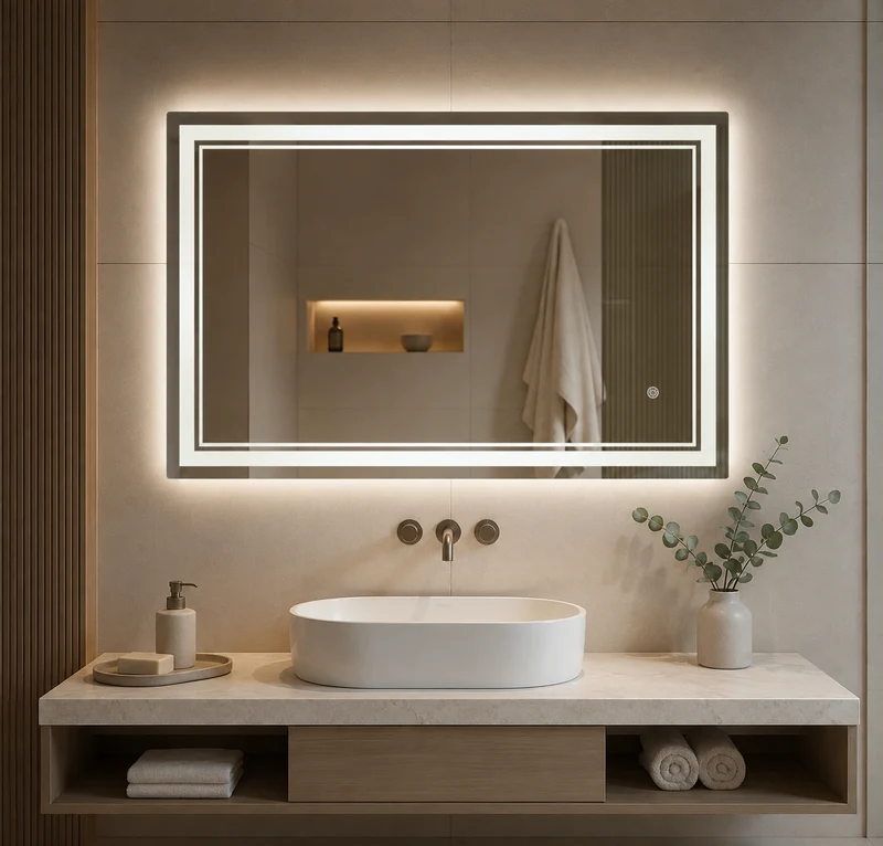 Miroir Mural Salle de Bain LED Antibuée | Dualis