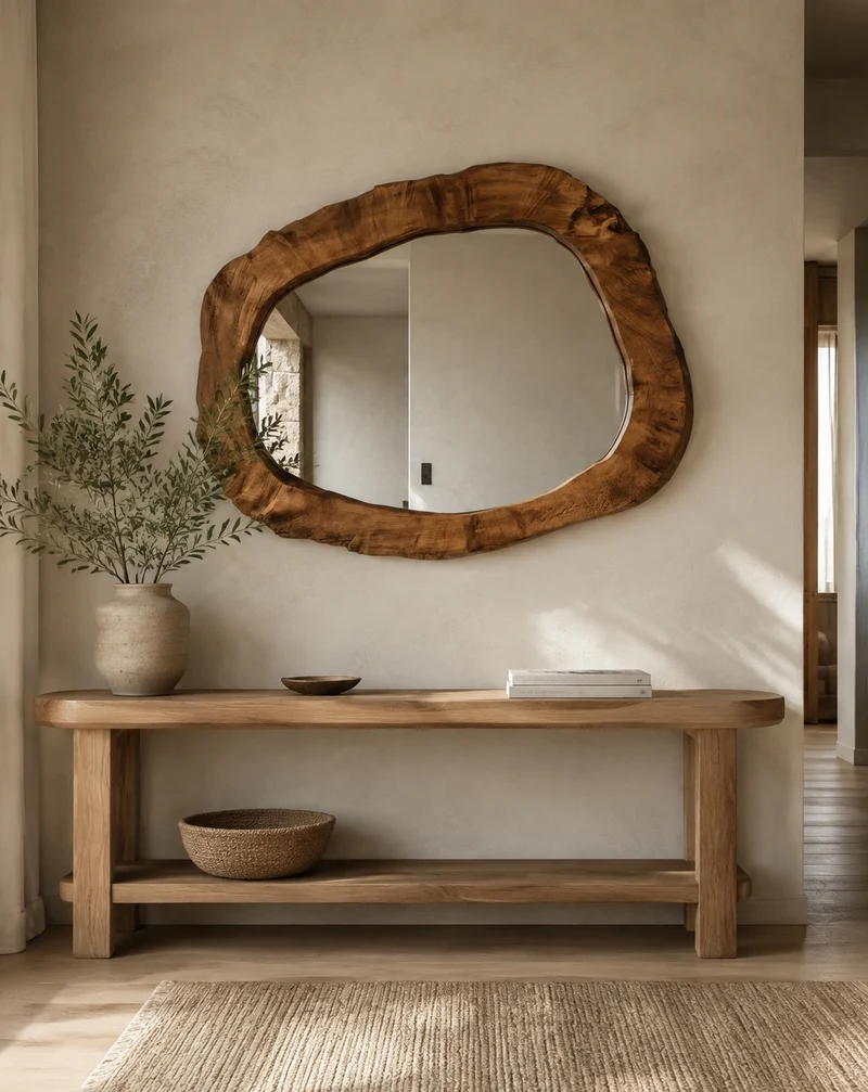 Miroir Mural Bois Massif Brut | Trunca