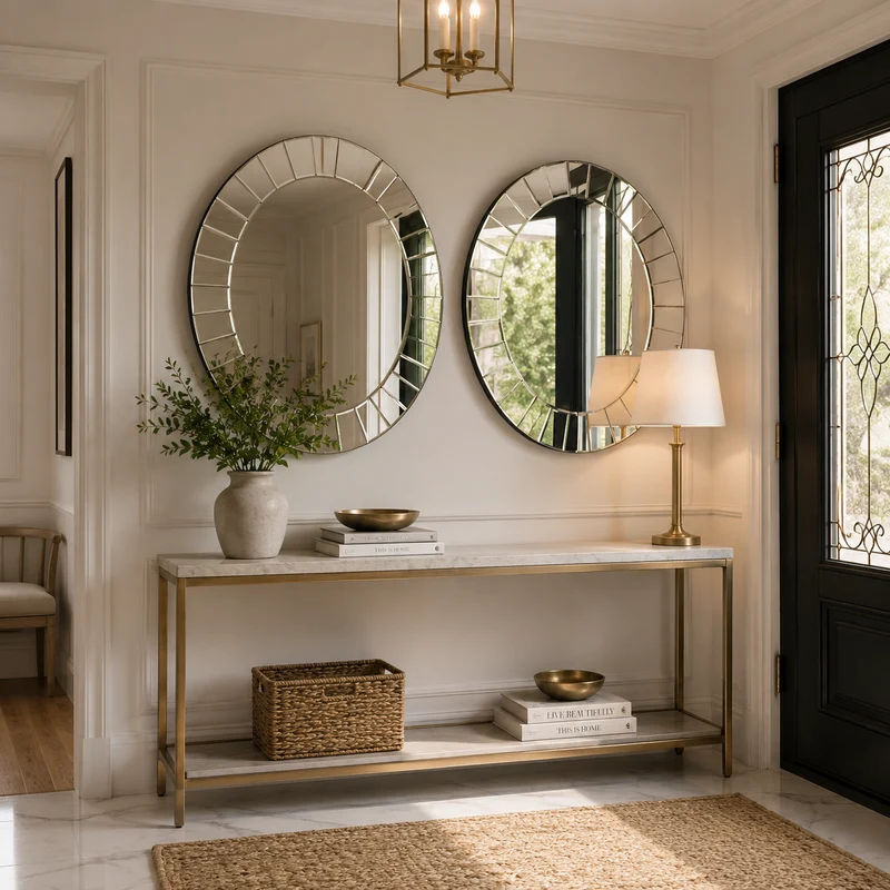 Grand Miroir Rond Facetté | Cristalia