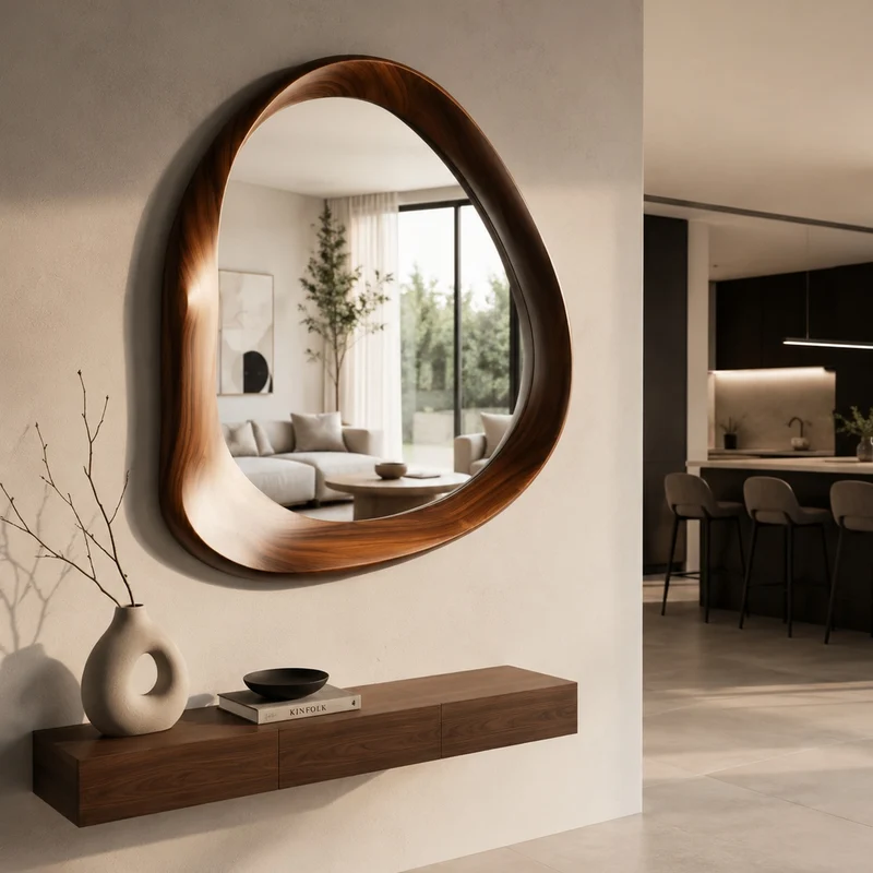 Miroir Mural Bois Sculptural | Boreale
