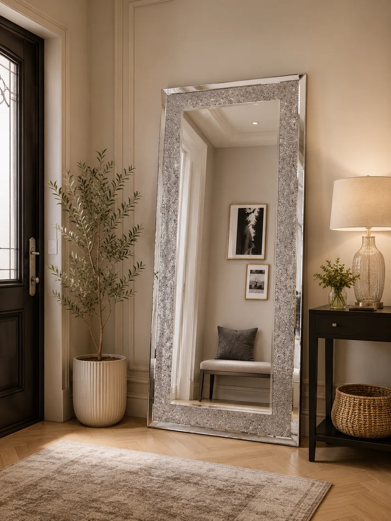 Miroir Mural Rectangulaire Cristaux | Brilla