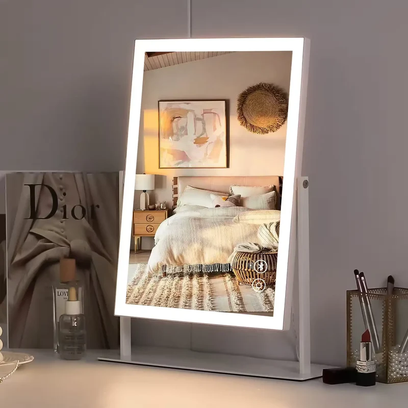 Miroir Grossissant avec Lumiere LED Bluetooth et Zoom 10X