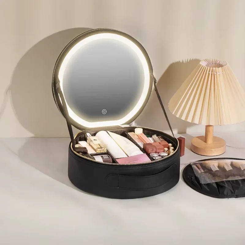 Trousse maquillage avec miroir LED