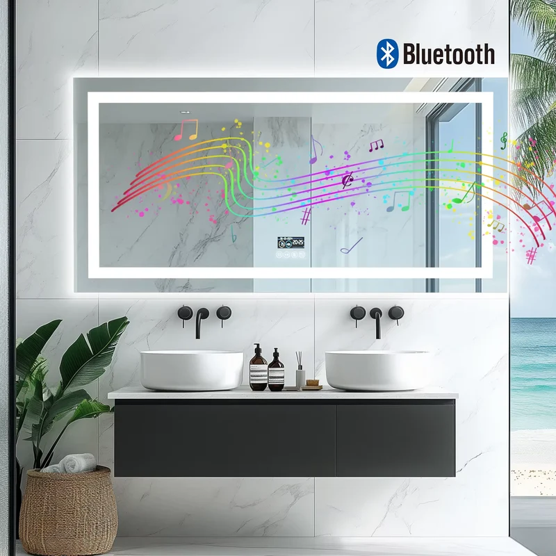 Miroir 150 cm LED : 5 Tailles, Bluetooth et Antibuée