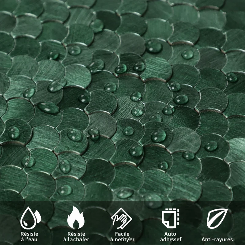Mosaic MINI Ecaille VERT Brossé — 288×298mm