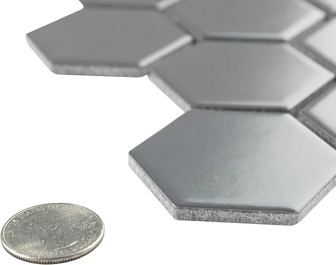 Mosaic HEXA Graphite 3D GRIS MAT — 260×300mm