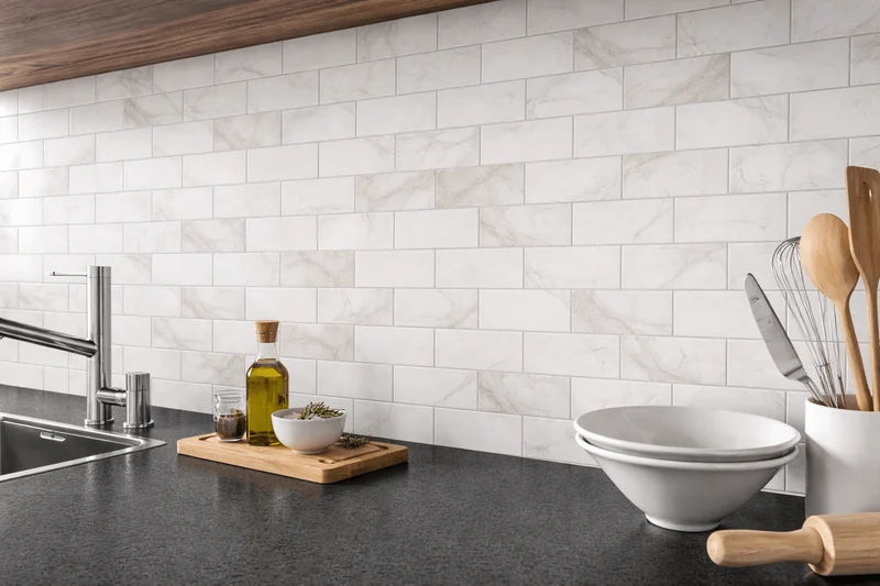 Mosaic Marbre Blanc/Gris C — 304×304mm