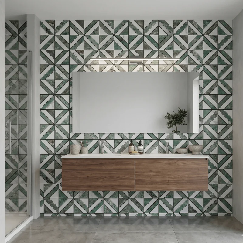Mosaic Triangle VERT / Marbre — 300×300mm
