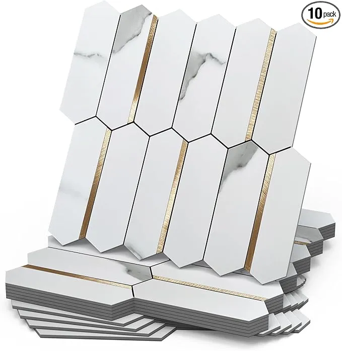 Mosaic Hexagone Allongé Contour OR — 277×273mm