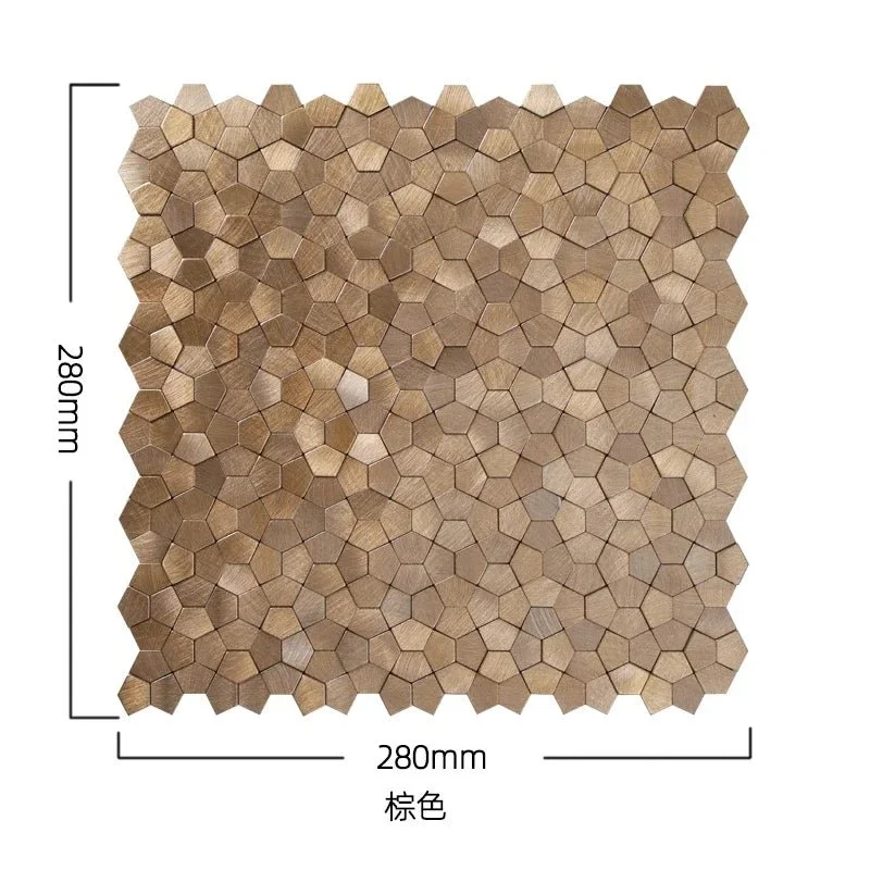 Mosaic Polygone Marron Foncé — 282×282mm