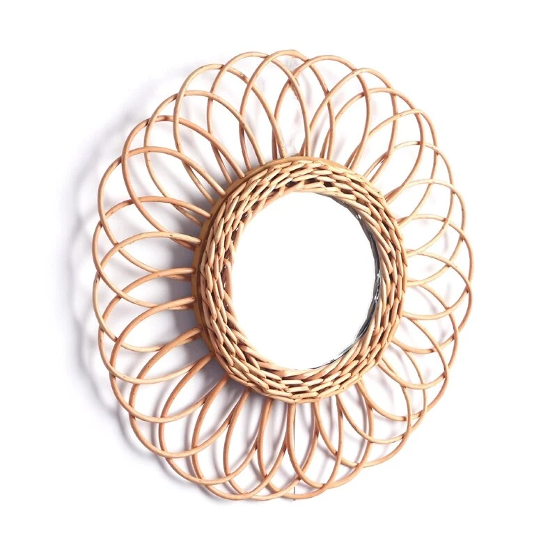 Miroir Rond Rotin