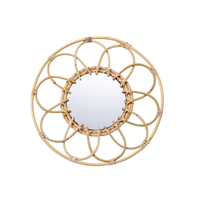Miroir Fleur Rotin