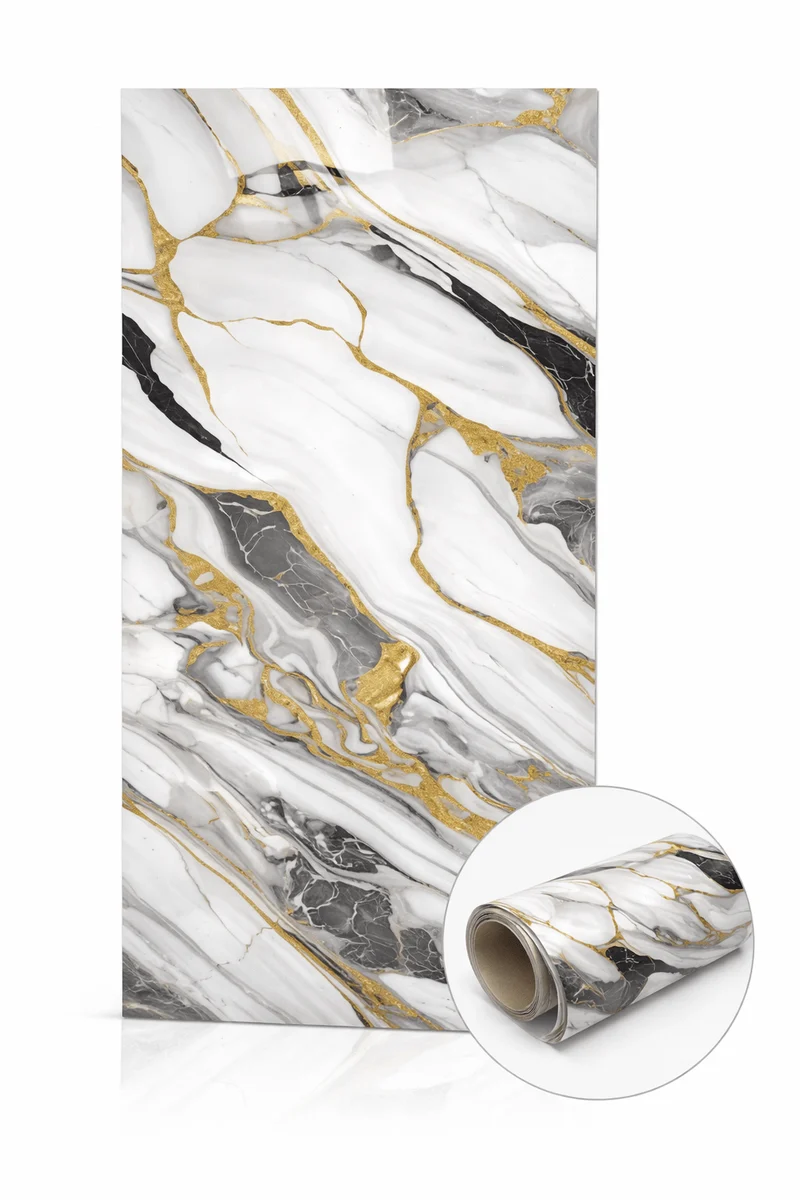 AUREA Autocollant Mural 22 Fils - Leya Bleu 120×300cm