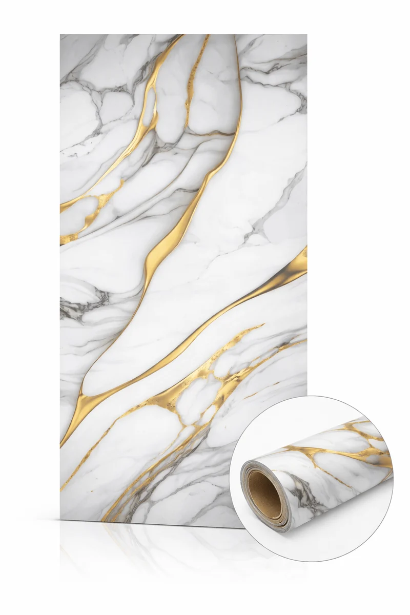 AUREA Autocollant Mural 22 Fils - Bleu Doré 120×300cm
