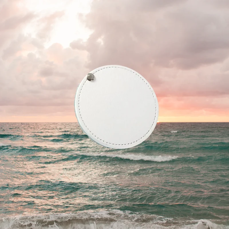Miroir de Poche Cuir Rond 8 cm - Étui Rabattable & Design Minimaliste