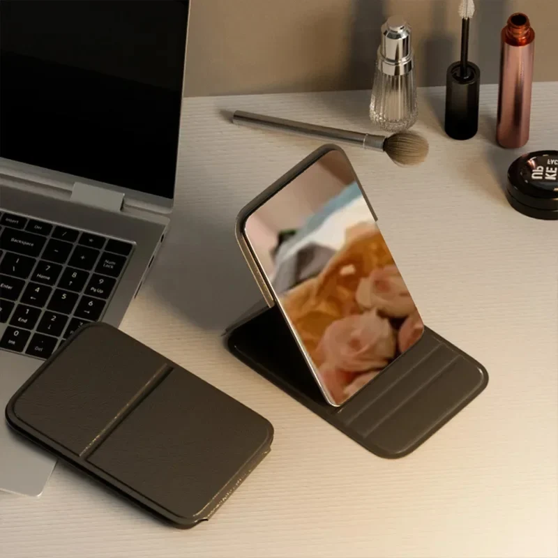 Miroir de Poche Compact Pliable avec Support Intégré