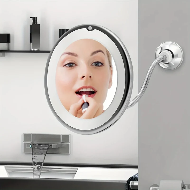 Miroir Grossissant Ventouse 10X avec LED et Rotation 360°