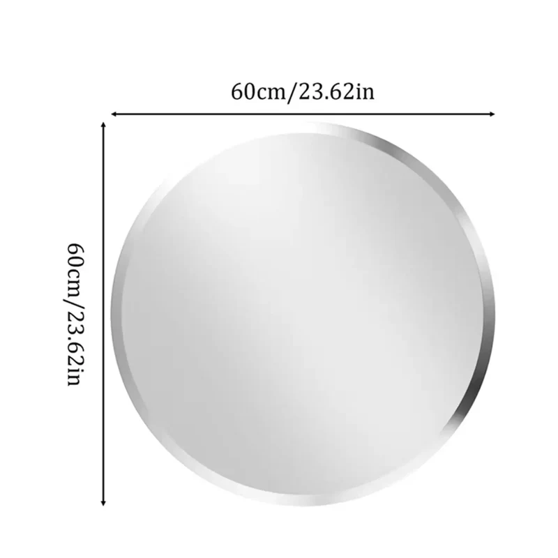 Miroir Rond Sans Cadre : Ø 60 ou 80 cm, Bord Biseauté