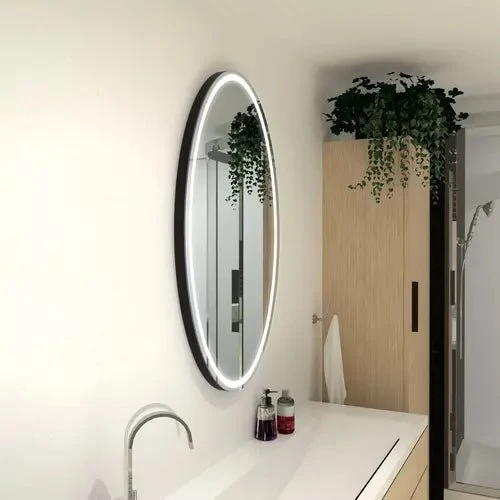 Miroir 120x80 : Ovale AGC MIROX, LED, Météo WiFi, x5