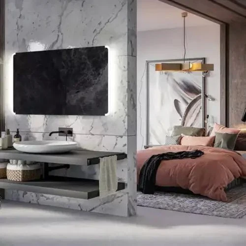 Miroir XXL 200x100 : LED, Bluetooth et Station Météo