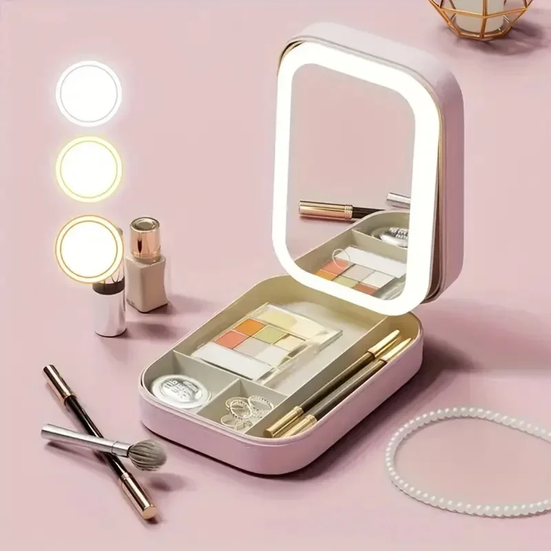 Miroir de sac LED avec rangement — 3 couleurs, format compact