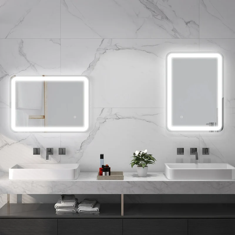 Miroir Salle de Bain 50x70 : LED, Antibuée, Mémoire