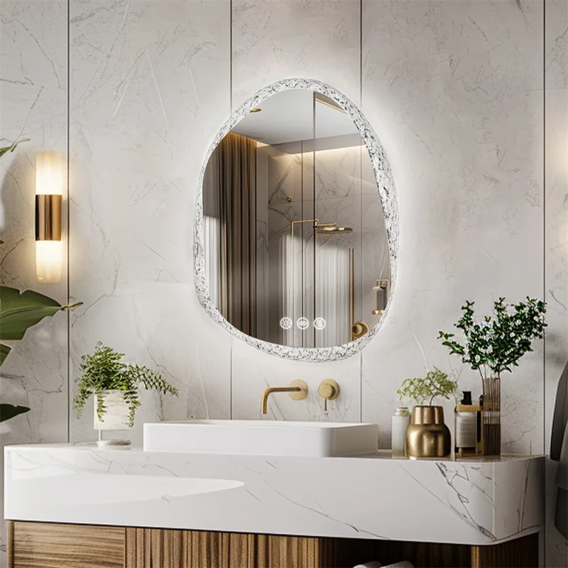 Miroir Original Salle de Bain 60x80 : LED, Cadre Verre