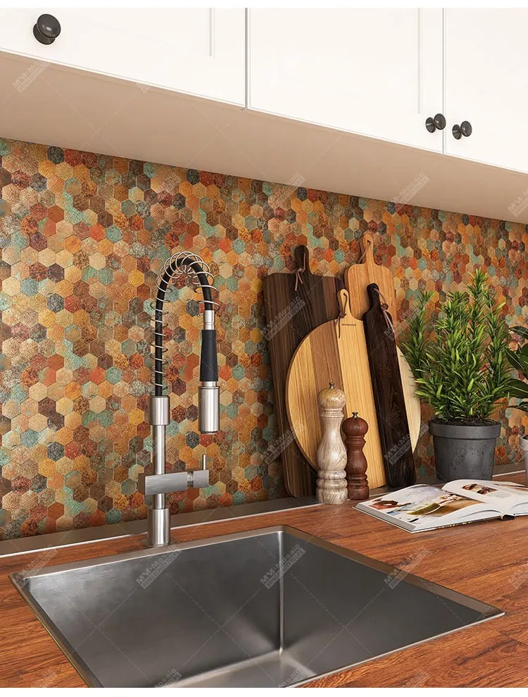 Mosaic Hexagone OCEAN DE Cuivre — 288×292mm