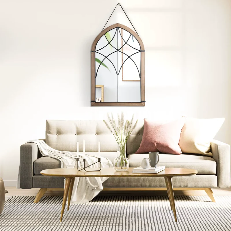 Miroir Industriel Bois et Métal 93×60 cm – Style Atelier Mural