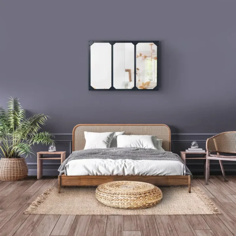 Miroir Industriel Métal 80x60 cm – Style Verrière à 3 Bandes